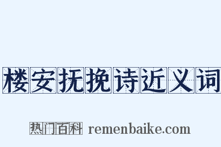 楼安抚挽诗近义词是什么意思的图片